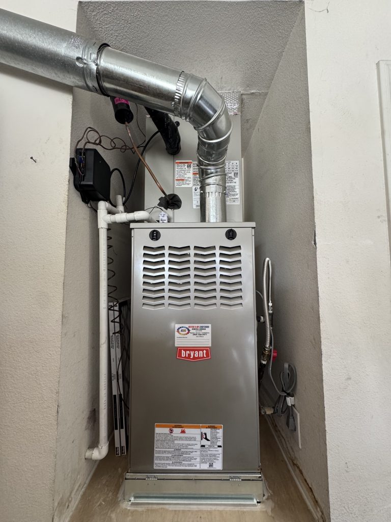 This newly installed furnace is ready to keep a whole home warm in California as Winter comes in.
